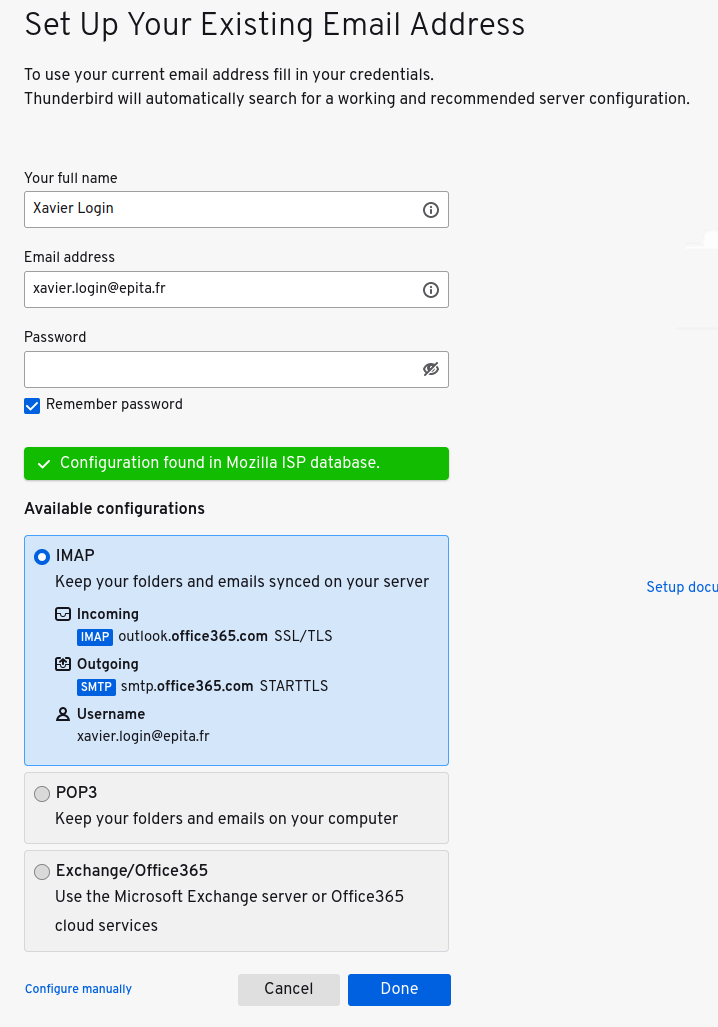 thunderbird office 365 smtp not working